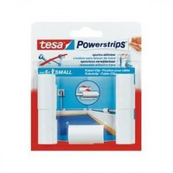 TESA 5 fixations pour câbles + 6 Mini Powerstrips