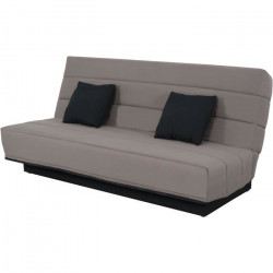 Banquette Clic clac 120x190 - Tissu taupe - MELISSA