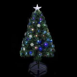 Sapin Fibre Optique flocons Vilnius - 120 cm - Vert