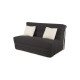 SIMMONS Banquette BZ  avec matelas - Tissu Noir - Made in France - L 144 x P 109 x H 90 cm - MILLENIUM