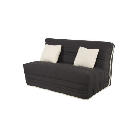 SIMMONS Banquette BZ  avec matelas - Tissu Noir - Made in France - L 144 x P 109 x H 90 cm - MILLENIUM
