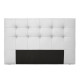 Tete de lit 165 x 100 cm capitonnée - Simili Blanc - Pour couchage 140 et 160 - ARGOS