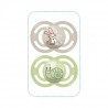 MAM Sucette Perfect - 18+m -  Décor - Silicone - Bte stérilisation -Lot de 2 - Ours / Narval