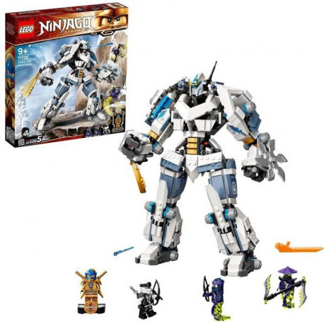 LEGO NINJAGO 71738 Le robot de combat Titan de Zane, jeu de construction de robot ninja comprenant des figurines a collectionner