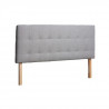 Tete de lit 140x190 cm - Tissu beige - L 152 x P 8 x H 65/101 cm - AGADIR