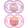 MAM Sucette Perfect - a partir de 6 mois - Silicone - Lot de 2 - Boîte stérilisation - Ours rose /Hugs