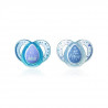 TOMMEE TIPPEE 2 Sucettes CTN Classique 6-18m (couleurs aléatoires - Rose/bleu/transparent)