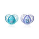 TOMMEE TIPPEE 2 Sucettes CTN Classique 6-18m (couleurs aléatoires - Rose/bleu/transparent)