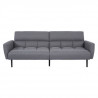 Canapé convertible clic-clac 3 places PRISCA -Tissu - Gris - L 209 x P 91,5 x H 81,5 cm