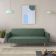 Banquette convertible 2 places en bois - Tissu Kaki - L 202 x P 97 x H 79 cm - STELLA