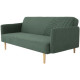 Banquette convertible 2 places en bois - Tissu Kaki - L 202 x P 97 x H 79 cm - STELLA
