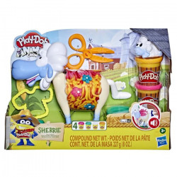 PLAY-DOH - Animal Crew - Sherrie Brebis ébouriffée - jouet avec 4 Pots de pâte PLAY-DOH - colorée et atoxique