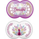 MAM Sucette Décor Animaux - a partir de 18 mois - Silicone - Lot de 2 sucettes en boîte de stérilisation - Beautiful/Paon
