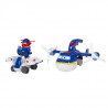 SUPER WINGS  AVION JOUET POLICE PATROLLER + 1 FIGURINE JETT POLICE  Avion Jouet Géant et Figurine Transform-a-Bots Jett Pol…