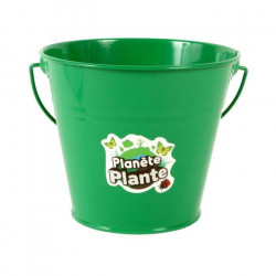 MGM Seau en métal - Vert - 15 cm - Pour enfant