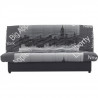 Banquette clic clac 3 places - Motif New York - Contemporain - L 190 x P92 cm - MILA