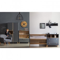 TANUKI Chambre bébé DREAM : Lit, commode a langer et armoire