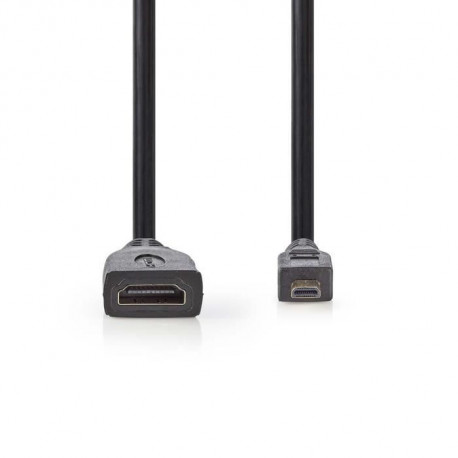 NEDIS High Speed HDMI Cable with Ethernet - HDMI Micro Connector  -  HDMI Female - 0.2 m - Noir