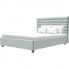 Lit adulte EVEREST -  140 x 190 cm - Velours - Gris - Sommier inclus