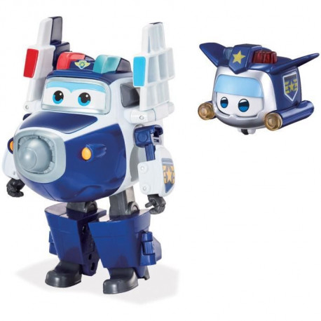 SUPER WINGS  TRANSFORMING PAUL SUPERCHARGE + FIGURINE SUPER MINI PAUL  Avion Jouet Transformable Figurine Robot 12cm  Joue…