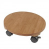 NATURE Tablette a roulettes pour plantes - Bambou composite - H8 x Ø30 cm