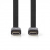 NEDIS Flat High Speed HDMI Cable with Ethernet - HDMI Connector  -  HDMI Connector - 10 m - Noir