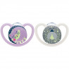 Nuk Space Night Sucette Physiologique Violette Gris +18m Lot de 2