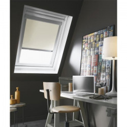 MADECOSTORE Store Enrouleur Occultant Cadre Alu compatible VELUX - Beige - 97 x 94cm - S06