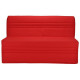 JOÉ Banquette BZ 3 places - Tissu rouge - Contemporain - L 143 x P 97 cm