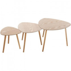 Lot de 3 tables basses - Décor frene - L 59,5 x P 59,5 x H 51 cm - MILEO