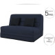SIMMONS Banquette Simmons Slyde - Tissu Gris + 2 coussins noir - L 145 x P 103 x H 89 cm - VANDA - Made in France