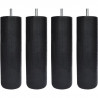 Jeu de pieds cylindriques Ø 6,2 H 17 cm Noir - Lot de 4