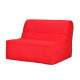 Banquette BZ - Tissu Rouge - L 122 x P 101 x P 95 cm - EVA