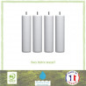 Jeu de pieds cylindriques Ø 6,2 cm H 19 cm Blanc - Lot de 4