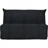 COMFORT BULTEX Banquette BZ 3 places - Tissu Noir - Made in France - L 143 x P 101 x P 95 cm - SANNA