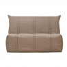 COMFORT BULTEX Banquette BZ 3 places - Tissu Taupe - Made in France - L 143 x P 101 x P 95 cm - SANNA