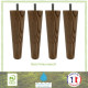 Lot de 4 pieds de lit fuseau frene naturel veiné - Ø 5 cm - H 19 cm