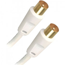 APM Cordon TV - Mâle/Mâle - 9.52mm - Blanc - 2m - Clips