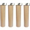 Jeu de pieds cylindriques - Kit universel - Ø 5,4 cm - H 23 cm - Lot de 4