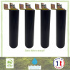Lot de 4 pieds de lit cylindriques couleur gris-anthracite - Kit universel pour sommier métallique - Ø 5,4 cm - H 23 cm