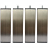Jeu de pieds carrés inox brossé Ø 6 H 14,5 cm - Lot de 4