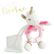 DOUDOU ET COMPAGNIE Lucie la licorne - Hochet Avec Doudou