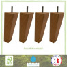 Lot de 4 pieds de lit fuseaux carrés inclinés - Ø 5 cm - H 14,5 cm