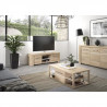 GAMI Table basse - 1 porte - Décor chene - L 110 x H 38 x P 60 cm - OLERON