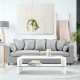 Table basse rectangulaire BELLA -MDF- Blanc laqué  - Style contemporain -1 étagere en verre - 120 x 60 x 40 cm