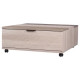 Table basse a roulette 2 tiroirs - Bois et noir - L 80 x P 80 x H 35 cm - CAIRO