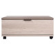 Table basse a roulette 2 tiroirs - Bois et noir - L 80 x P 80 x H 35 cm - CAIRO