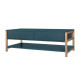 Table basse 2 tiroirs - Bleu et bois - L 120 x P 60 x H 42 cm - ANKARA
