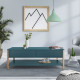 Table basse 2 tiroirs - Bleu et bois - L 120 x P 60 x H 42 cm - ANKARA