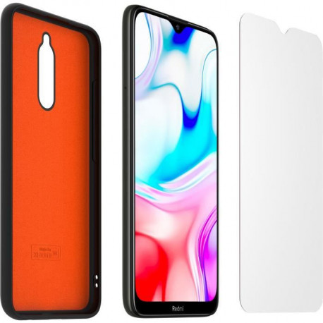 Pack Coque et Verre trempé pour Xiaomi Redmi 8 + Assurance casse durant 12 mois